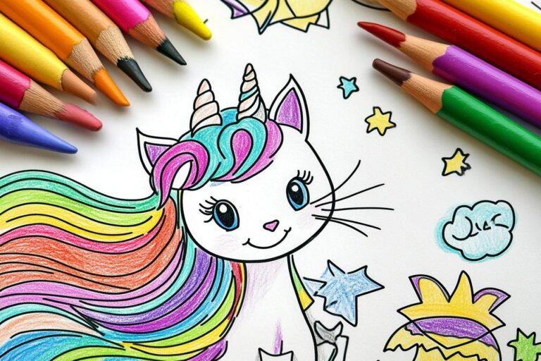 Unicorn Cat Coloring Pages : Coloring Fun for All Ages
