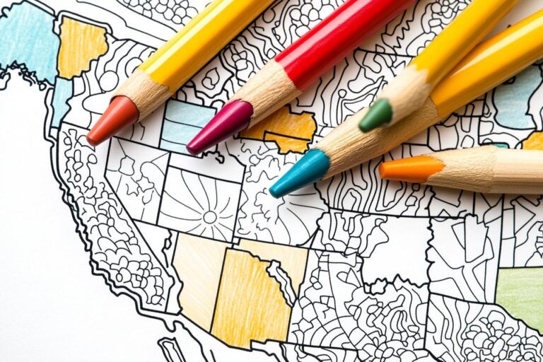 USA Map Coloring Pages : Color Your Way Across America