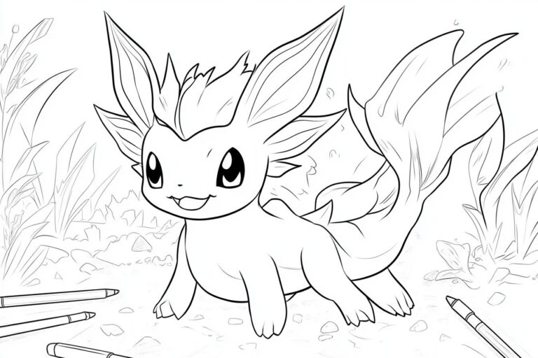 Vaporeon Coloring Pages : Color Your Own Water-Type Pokemon