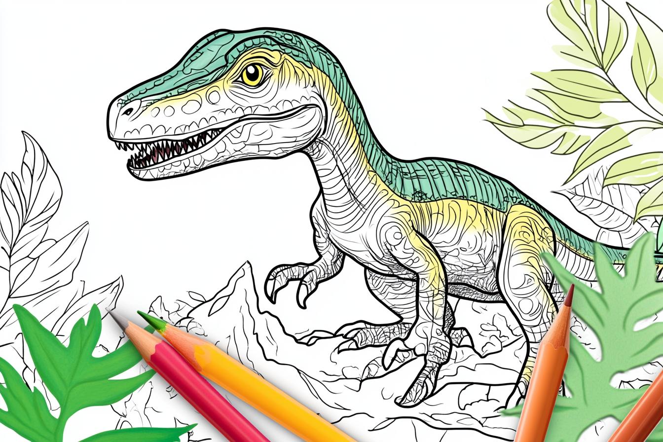 Free Printable PDF Velociraptor Coloring Pages