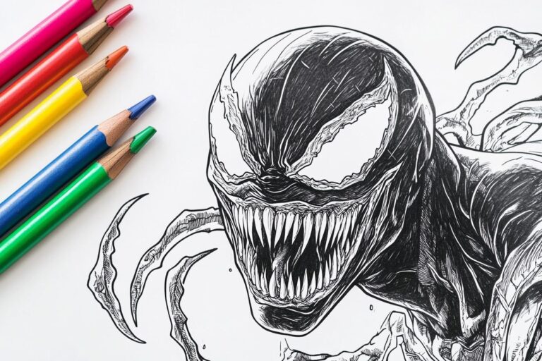 Venom Coloring Pages : Unleash Your Inner Artist with Free Printable Venom Art