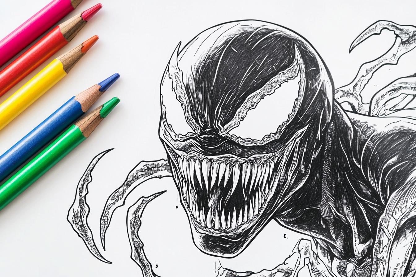 Venom Coloring Pages Free Printable PDF Venom Coloring Pages