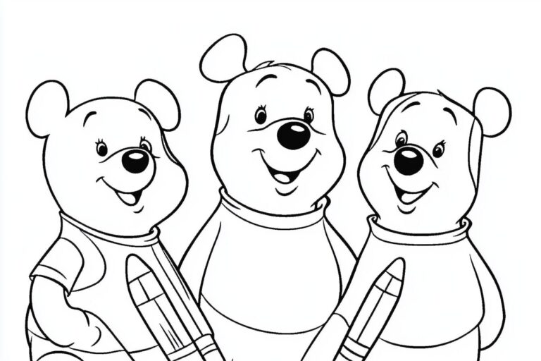 Winnie The Pooh Coloring Pages : Coloring Fun with Pooh Bear and Friends