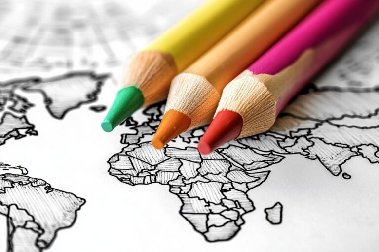 World Map Coloring Pages : Explore Continents and Countries with Color
