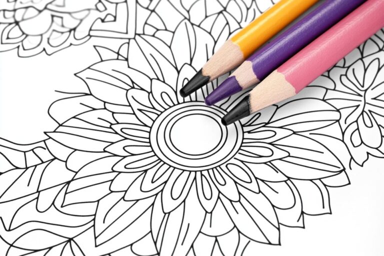 Yoga Coloring Pages : Stress Relief & Creative Expression