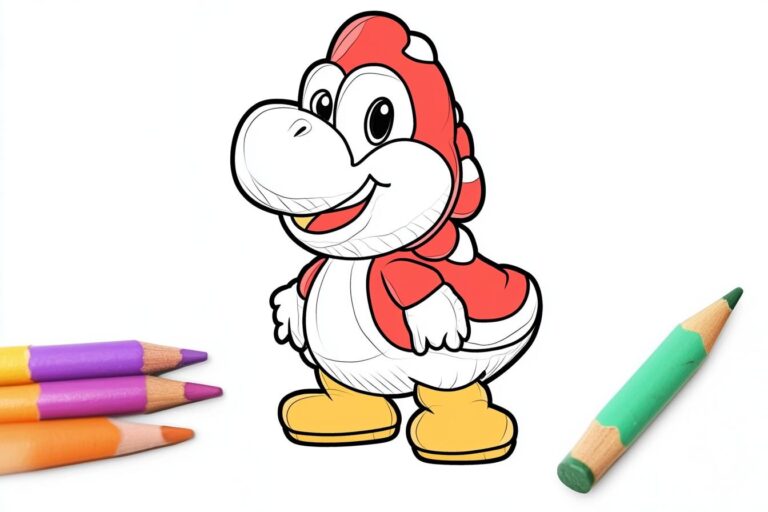 Yoshi Coloring Pages : Free Printable Yoshi Images for Kids