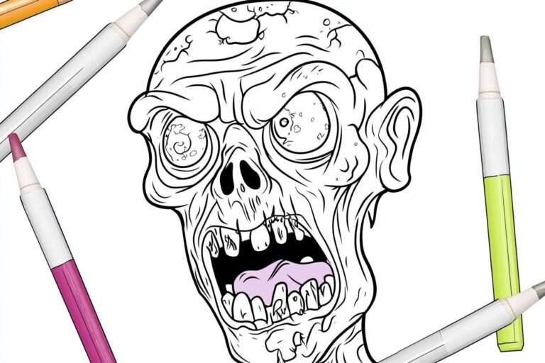 Zombie Coloring Pages : Unleash Your Inner Artist with Creepy Fun